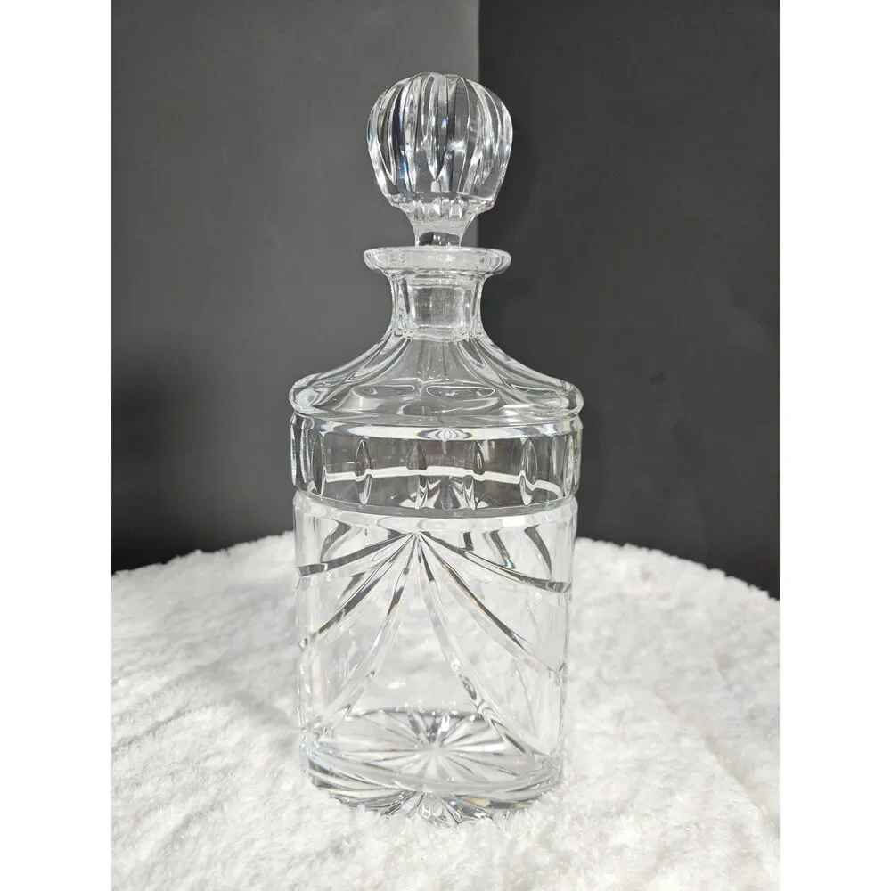 WATERFORD Overture Cut Crystal Decanter Faceted Original Stopper Pristine